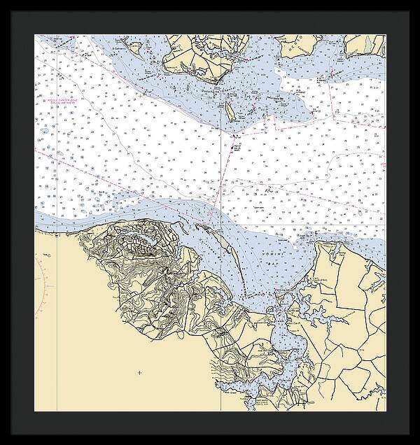 Mount Airey-virginia Nautical Chart - Framed Print