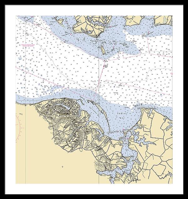 Mount Airey-virginia Nautical Chart - Framed Print