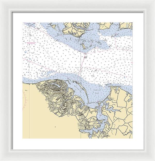 Mount Airey-virginia Nautical Chart - Framed Print