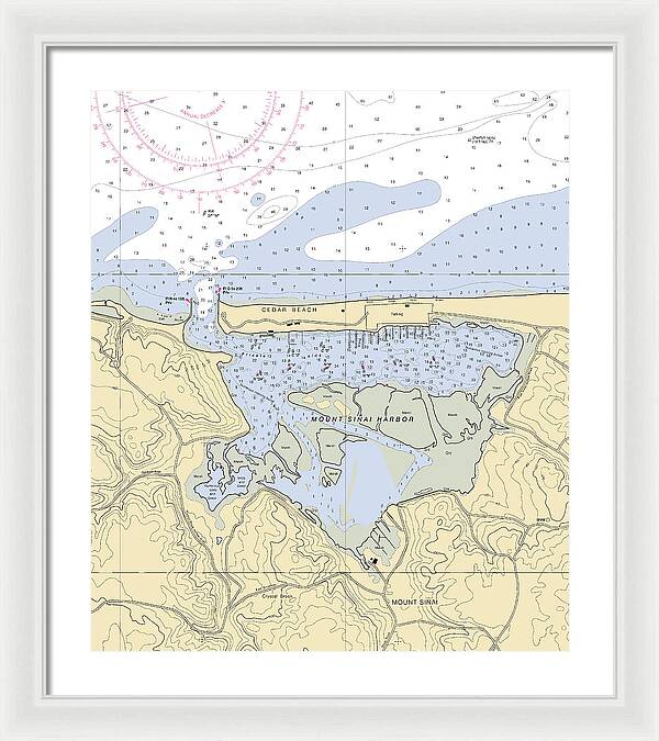 Mt Sinai Harbor-new York Nautical Chart - Framed Print