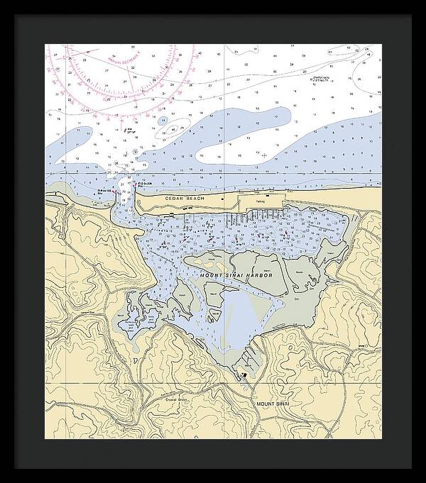 Mt Sinai Harbor-new York Nautical Chart - Framed Print