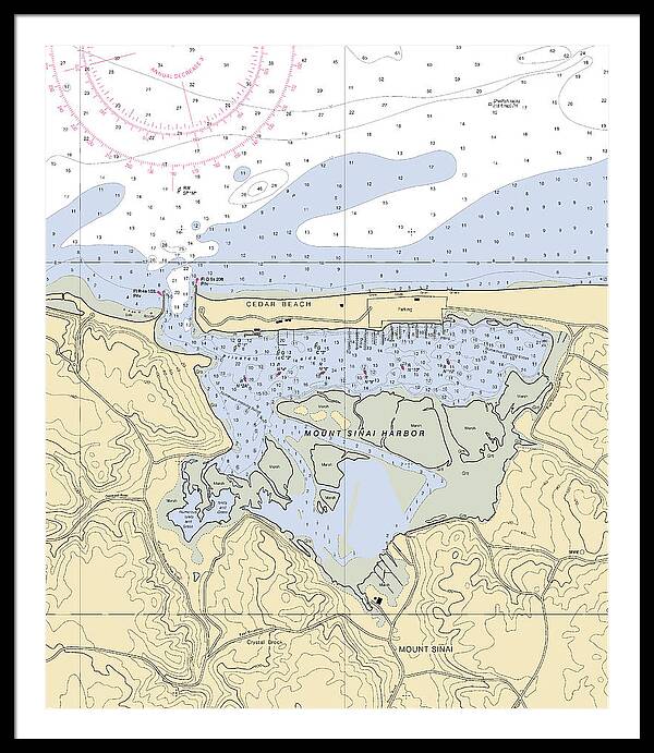 Mt Sinai Harbor-new York Nautical Chart - Framed Print