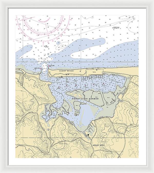 Mt Sinai Harbor-new York Nautical Chart - Framed Print