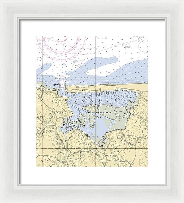 Mt Sinai Harbor-new York Nautical Chart - Framed Print