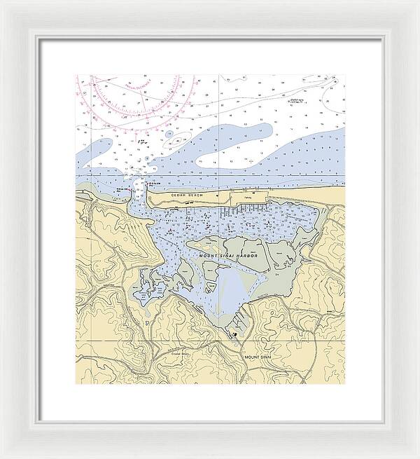 Mt Sinai Harbor-new York Nautical Chart - Framed Print
