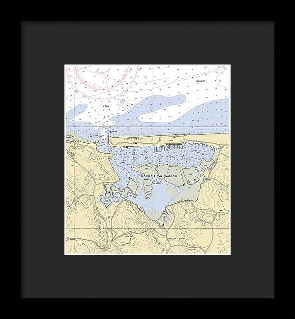Mt Sinai Harbor-new York Nautical Chart - Framed Print
