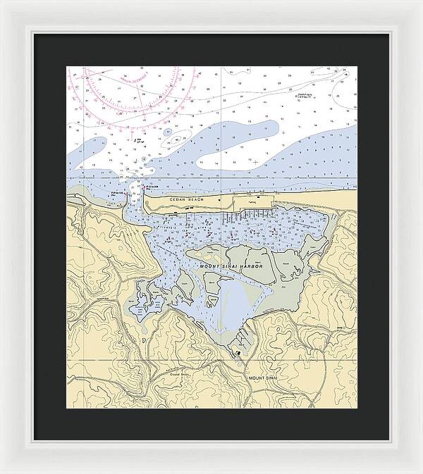 Mt Sinai Harbor-new York Nautical Chart - Framed Print