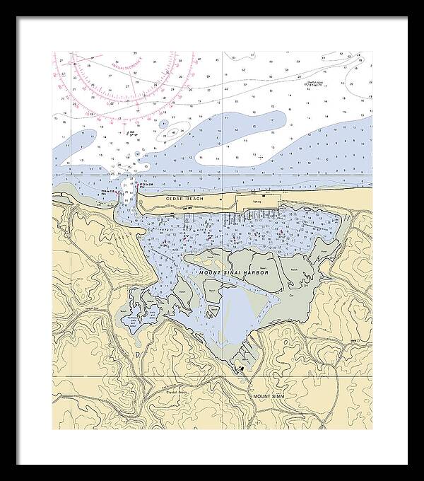 Mt Sinai Harbor-new York Nautical Chart - Framed Print