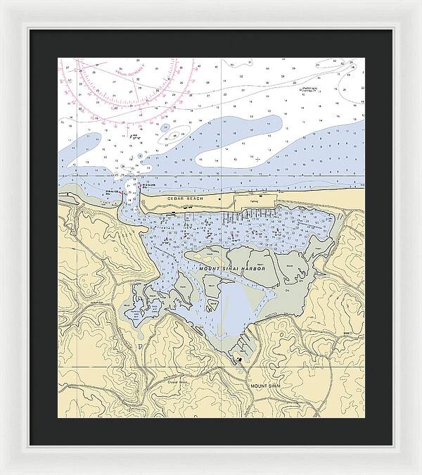 Mt Sinai Harbor-new York Nautical Chart - Framed Print