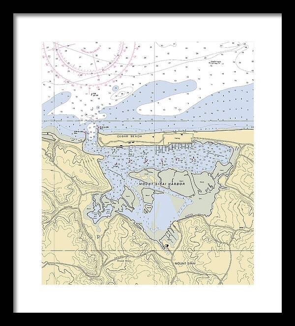 Mt Sinai Harbor-new York Nautical Chart - Framed Print