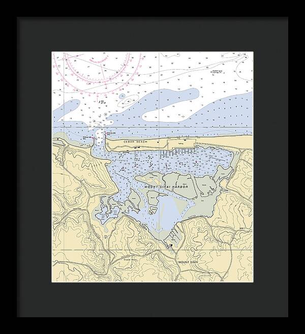 Mt Sinai Harbor-new York Nautical Chart - Framed Print