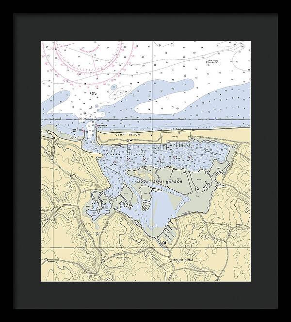 Mt Sinai Harbor-new York Nautical Chart - Framed Print