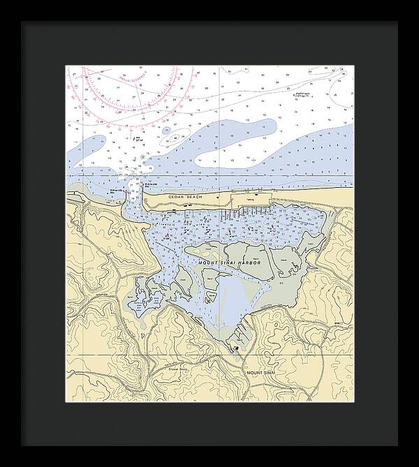 Mt Sinai Harbor-new York Nautical Chart - Framed Print