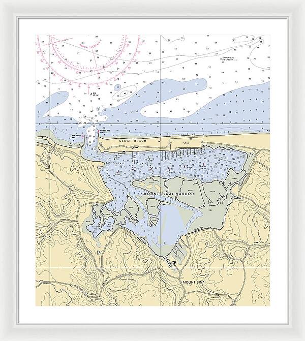 Mt Sinai Harbor-new York Nautical Chart - Framed Print