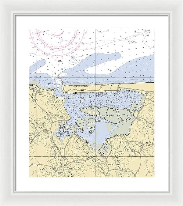 Mt Sinai Harbor-new York Nautical Chart - Framed Print