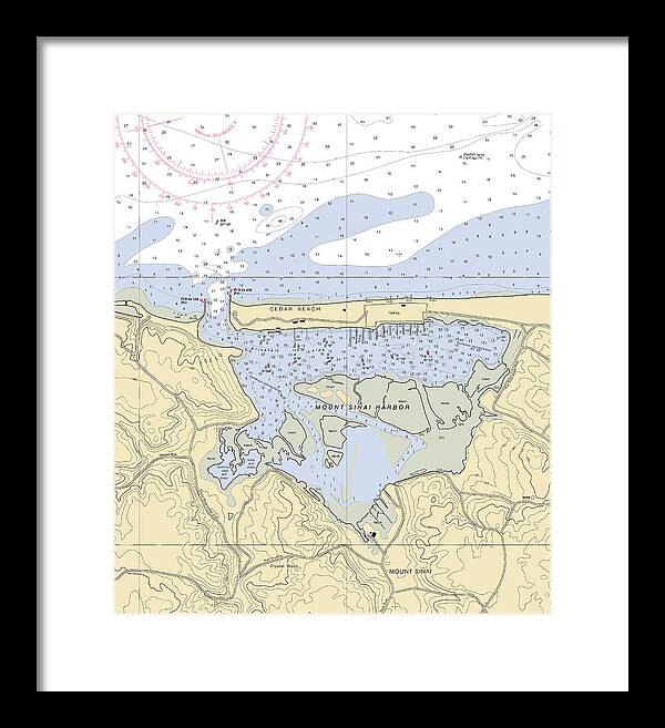 Mt Sinai Harbor-new York Nautical Chart - Framed Print