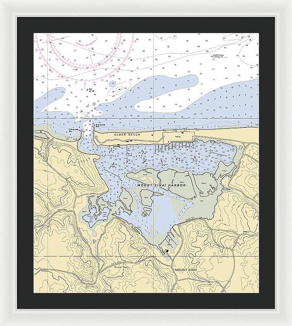 Mt Sinai Harbor-new York Nautical Chart - Framed Print
