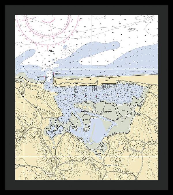 Mt Sinai Harbor-new York Nautical Chart - Framed Print