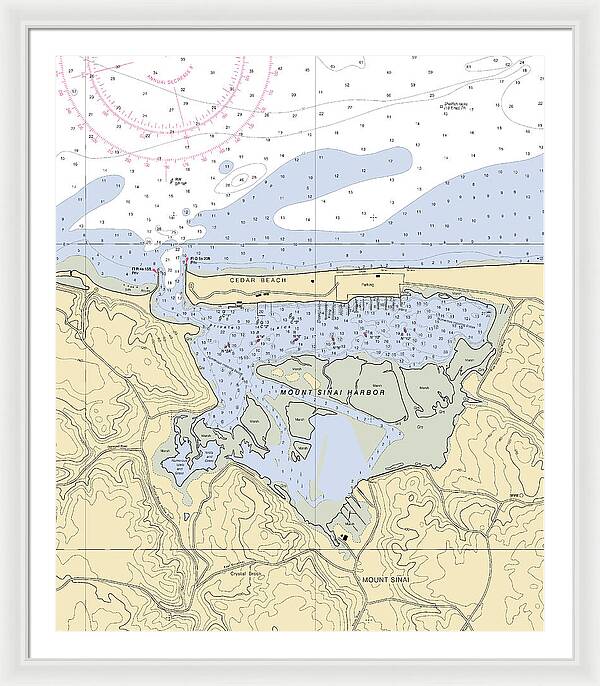 Mt Sinai Harbor-new York Nautical Chart - Framed Print