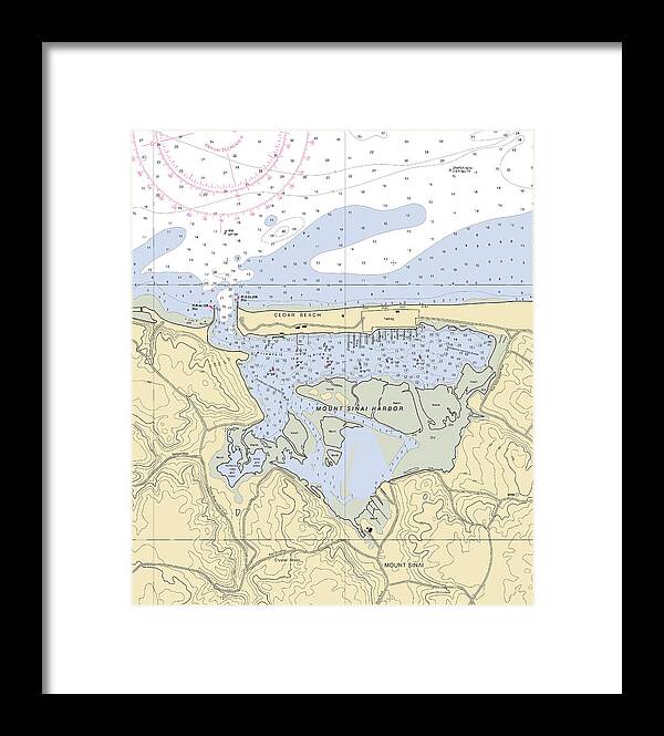 Mt Sinai Harbor-new York Nautical Chart - Framed Print