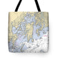 Mystic -connecticut Nautical Chart _v6 - Tote Bag