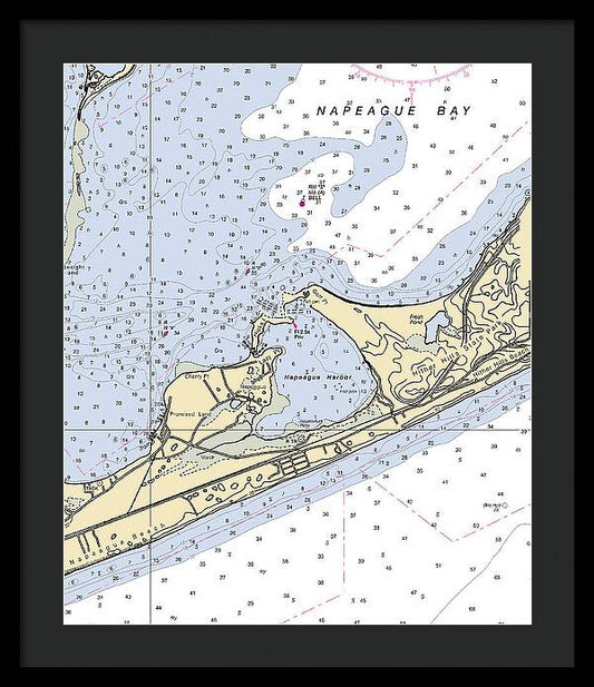 Napeague Harbor-new York Nautical Chart - Framed Print