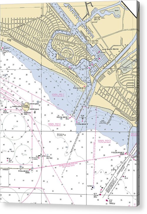 Naples-california Nautical Chart - Acrylic Print