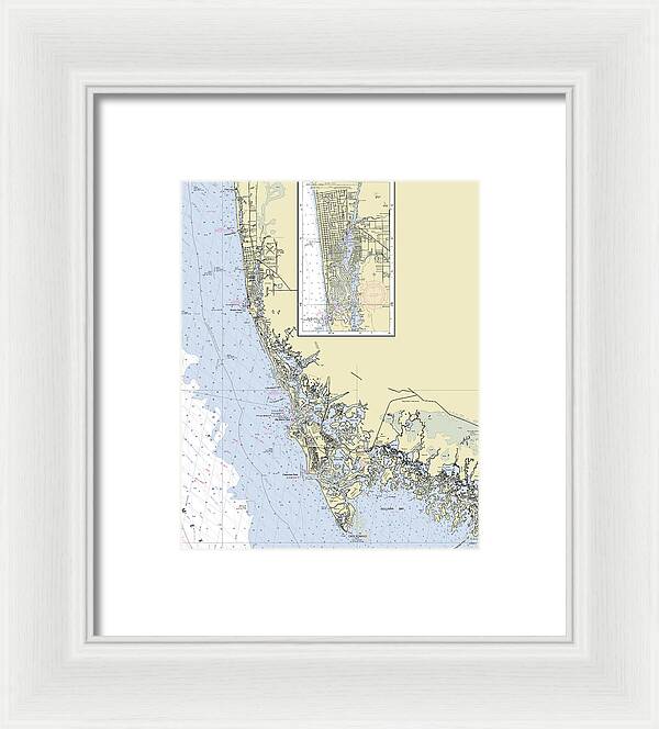 Naples Marco Island Florida Nautical Chart - Framed Print