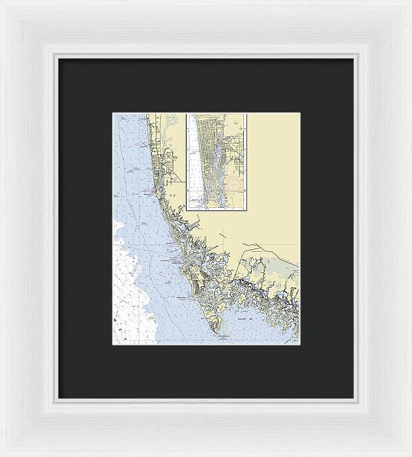Naples Marco Island Florida Nautical Chart - Framed Print