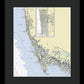Naples Marco Island Florida Nautical Chart - Framed Print