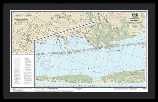 Nautical Chart-11303 Intracoastal Waterway Laguna Madre - Chubby Island-stover Point, Including The Arroyo Colorado - Framed Print