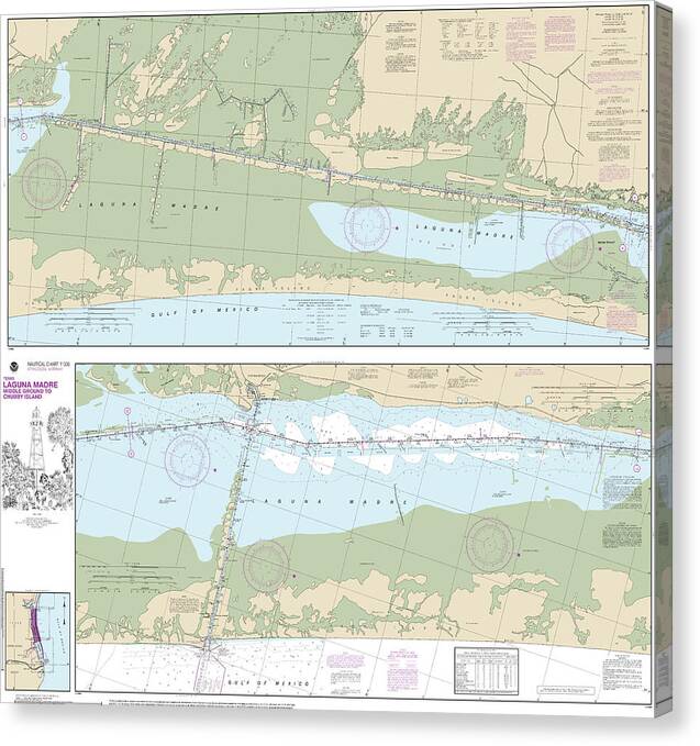 Nautical Chart-11306 Intracoastal Waterway Laguna Madre Middle Ground-chubby Island - Canvas Print