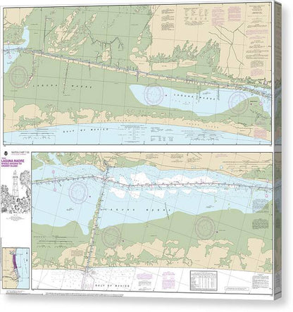 Nautical Chart-11306 Intracoastal Waterway Laguna Madre Middle Ground-chubby Island - Canvas Print