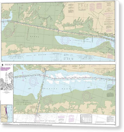 Nautical Chart-11306 Intracoastal Waterway Laguna Madre Middle Ground-chubby Island - Canvas Print