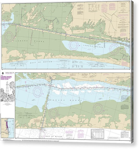 Nautical Chart-11306 Intracoastal Waterway Laguna Madre Middle Ground-chubby Island - Acrylic Print