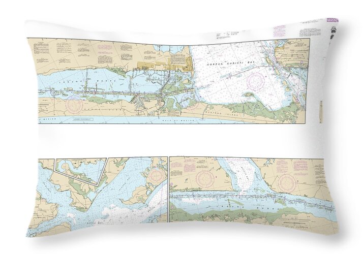 Nautical Chart-11308 Intracoastal Waterway Redfish Bay-middle Ground - Throw Pillow