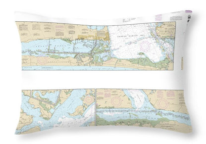 Nautical Chart-11308 Intracoastal Waterway Redfish Bay-middle Ground - Throw Pillow