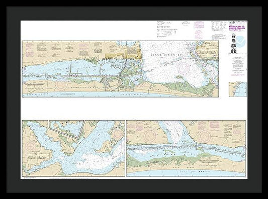 Nautical Chart-11308 Intracoastal Waterway Redfish Bay-middle Ground - Framed Print