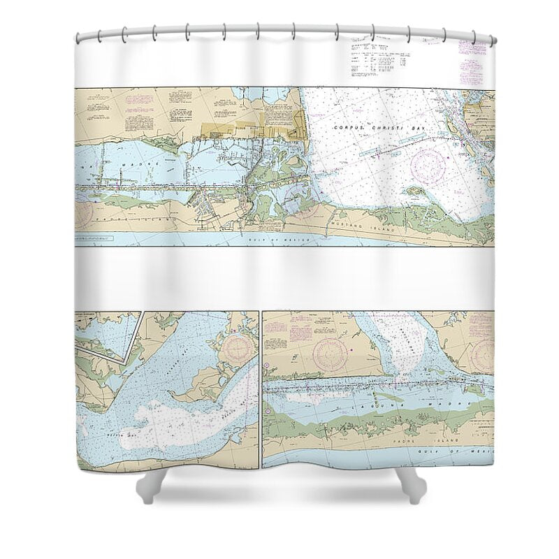 Nautical Chart-11308 Intracoastal Waterway Redfish Bay-middle Ground - Shower Curtain