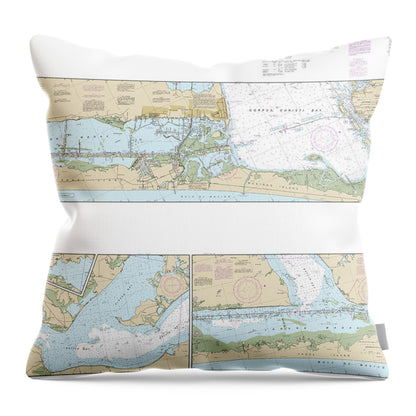 Nautical Chart-11308 Intracoastal Waterway Redfish Bay-middle Ground - Throw Pillow