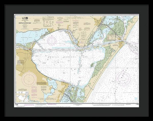 Nautical Chart-11309 Corpus Christi Bay - Framed Print