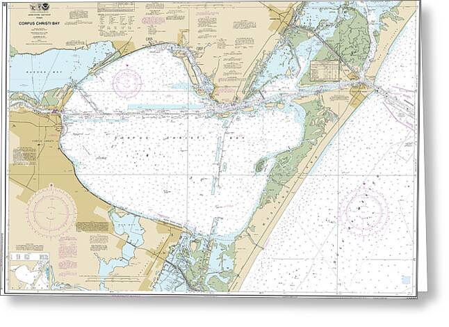Nautical Chart-11309 Corpus Christi Bay - Greeting Card
