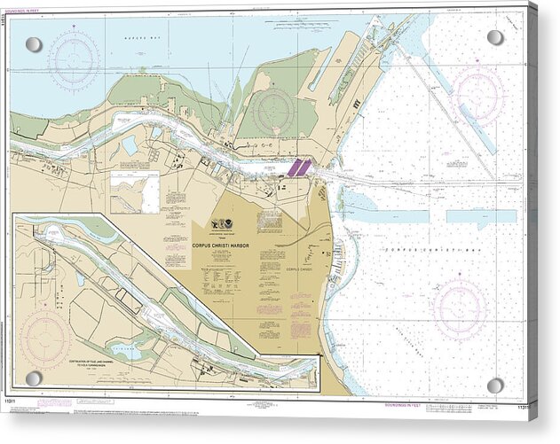 Nautical Chart-11311 Corpus Christi Harbor - Acrylic Print