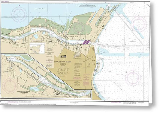 Nautical Chart-11311 Corpus Christi Harbor - Greeting Card