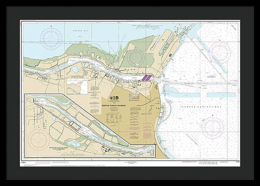 Nautical Chart-11311 Corpus Christi Harbor - Framed Print