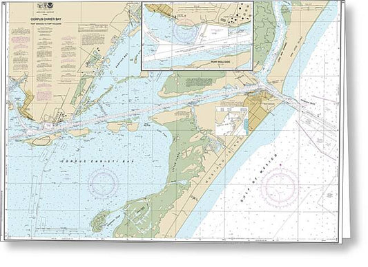 Nautical Chart-11312 Corpus Christi Bay - Port Aransas-port Ingleside - Greeting Card