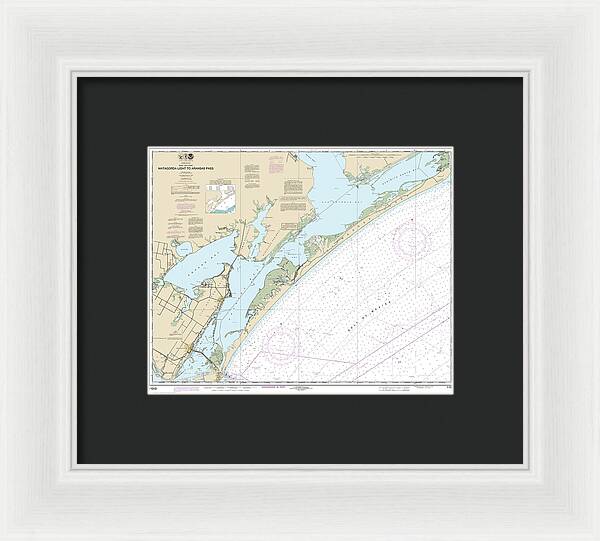 Nautical Chart-11313 Matagorda Light-aransas Pass - Framed Print