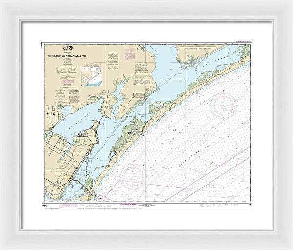 Nautical Chart-11313 Matagorda Light-aransas Pass - Framed Print