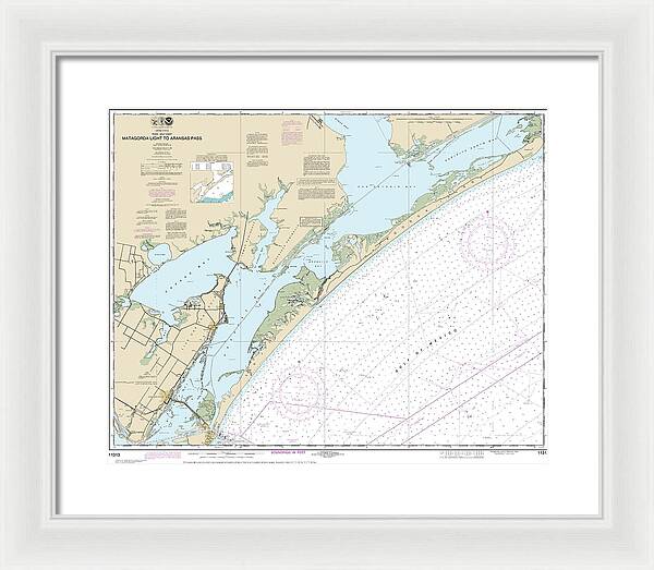Nautical Chart-11313 Matagorda Light-aransas Pass - Framed Print