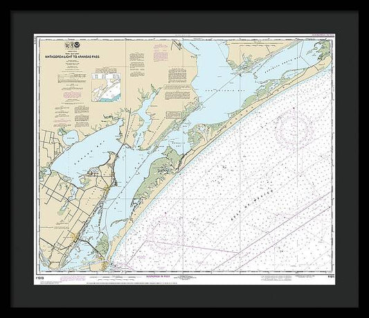 Nautical Chart-11313 Matagorda Light-aransas Pass - Framed Print